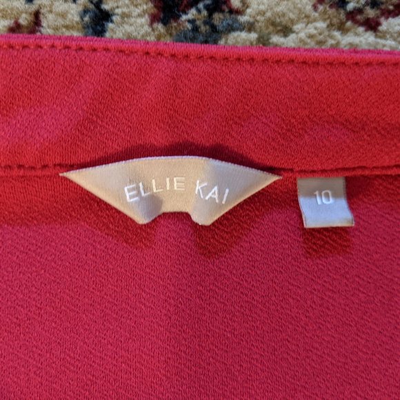 *Fushia Red Shirt Dress by Ellie Kai- Size 10 - Picture 3 of 5